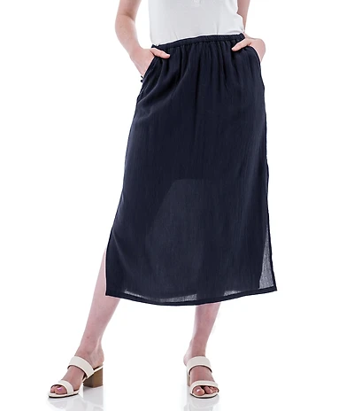 Aventura Sorrento Crepe Woven Midi A-Line Pull-On Skirt