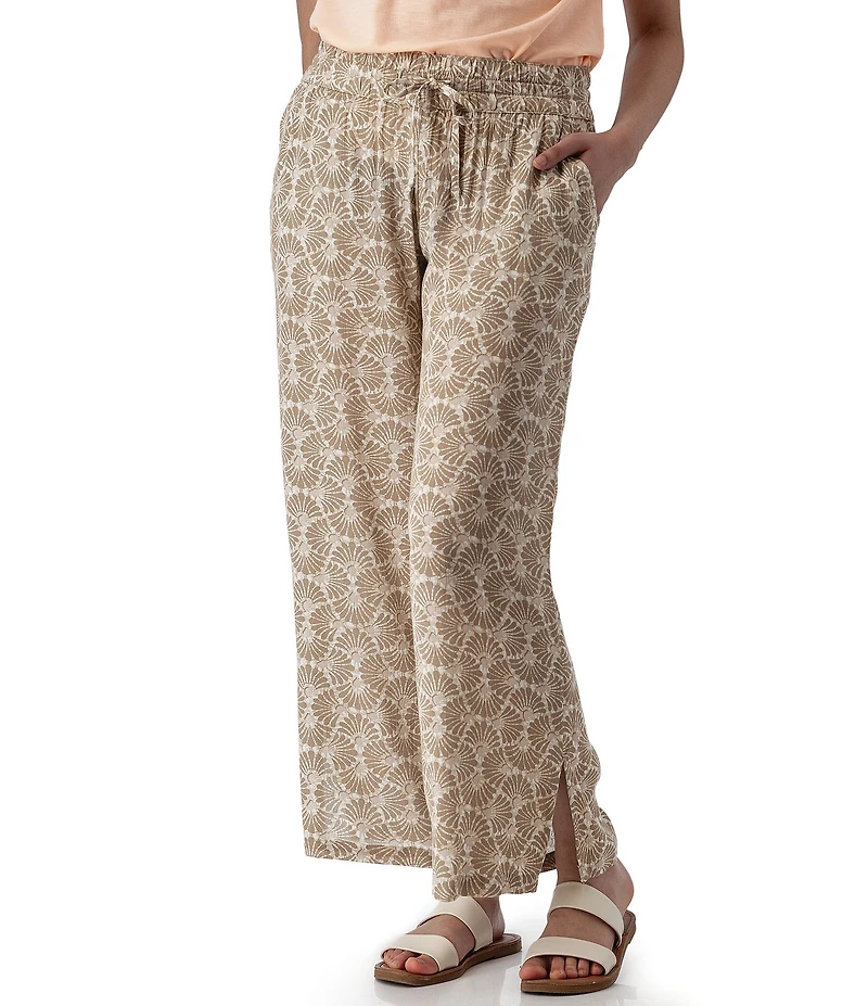 Aventura Sorrento Crepe Woven Wide Leg Crop Pants