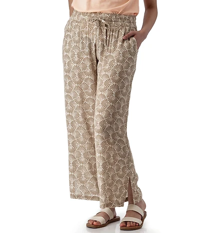 Aventura Sorrento Crepe Woven Wide Leg Crop Pants