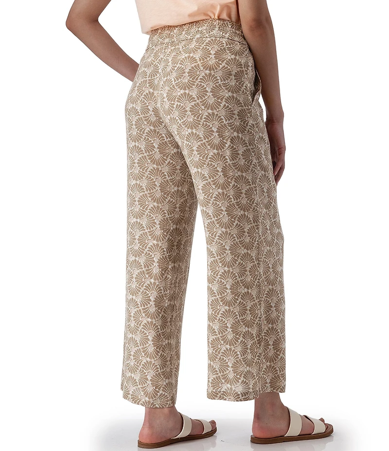 Aventura Sorrento Crepe Woven Wide Leg Crop Pants
