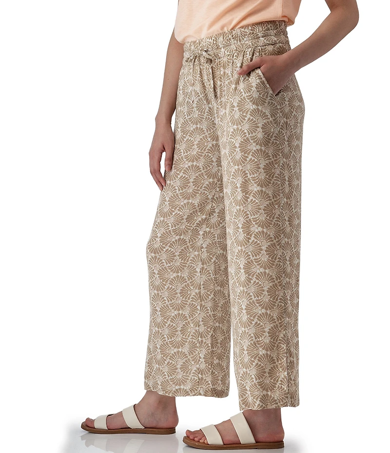 Aventura Sorrento Crepe Woven Wide Leg Crop Pants