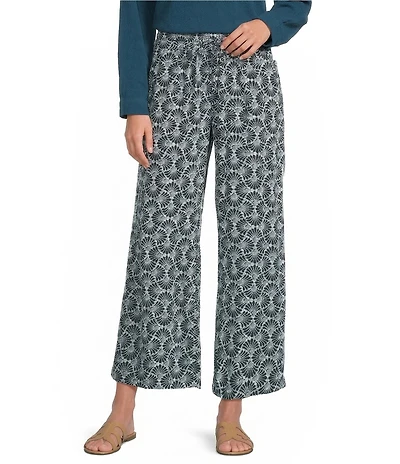 Aventura Sorrento Crepe Woven Wide Leg Crop Pants
