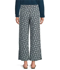 Aventura Sorrento Crepe Woven Wide Leg Crop Pants