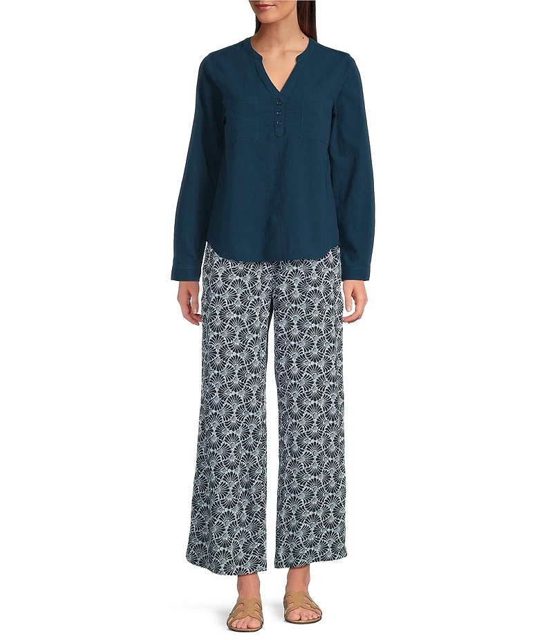 Aventura Sorrento Crepe Woven Wide Leg Crop Pants