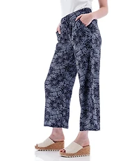 Aventura Sorrento Floral Crepe Woven Wide Leg Crop Pants