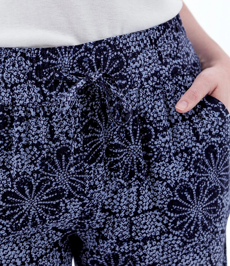 Aventura Sorrento Floral Crepe Woven Wide Leg Crop Pants
