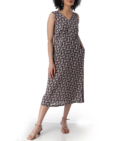 Aventura Sorrento Twist Crepe Double V-Neck Sleeveless Shift Dress