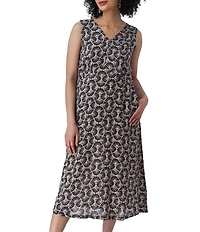 Aventura Sorrento Twist Crepe Double V-Neck Sleeveless Shift Dress
