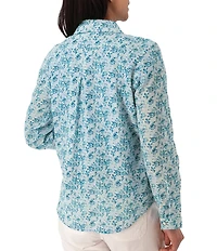 Aventura Splendor Organic Cotton Floral Woven Point Collar Long Sleeve Button Front Shirt