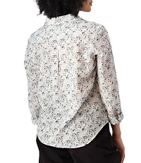 Aventura Splendor Organic Cotton Floral Woven Point Collar Long Sleeve Button Front Shirt