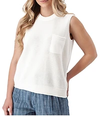 Aventura Summertime Mesh Knit Crew Neck Sleeveless Tank Top