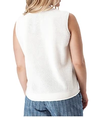 Aventura Summertime Mesh Knit Crew Neck Sleeveless Tank Top
