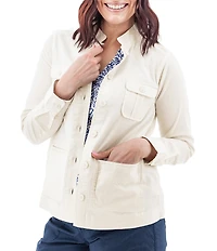 Aventura Temple Lightweight Utility Woven Button Front Jacket
