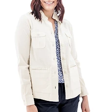 Aventura Temple Lightweight Utility Woven Button Front Jacket