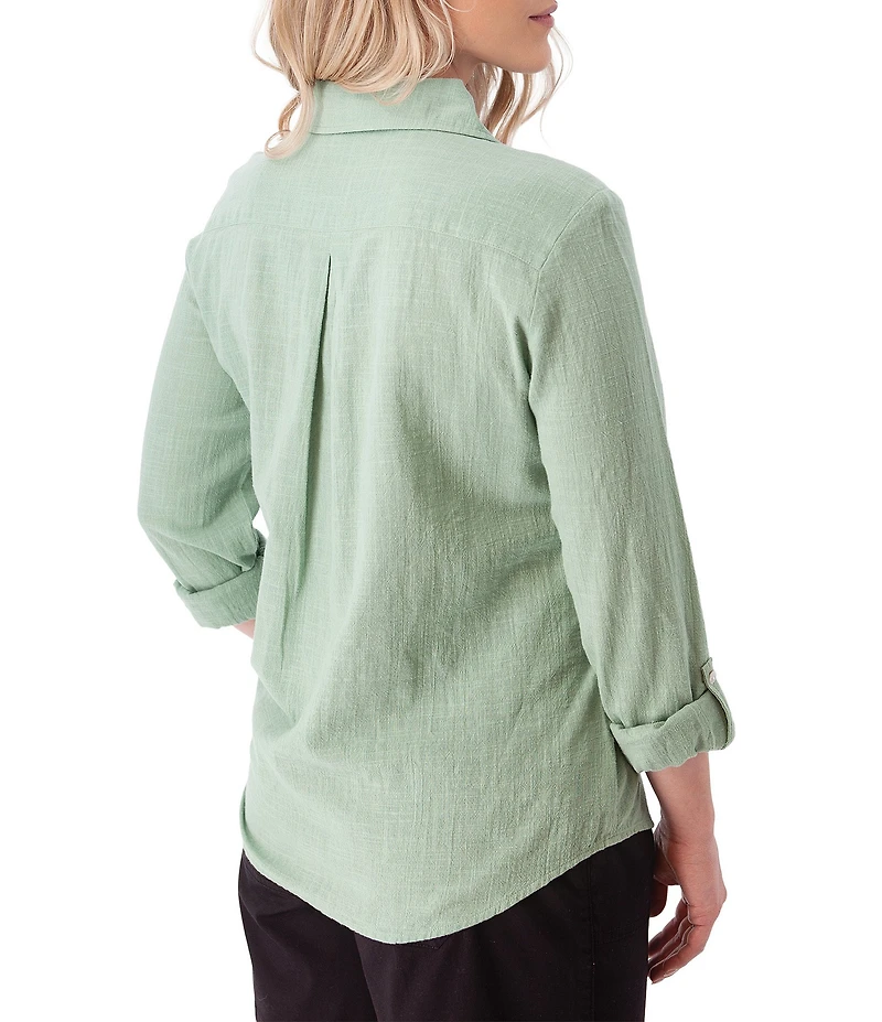 Aventura The Laken Organic Cotton Roll-Tab Sleeve Popover Top