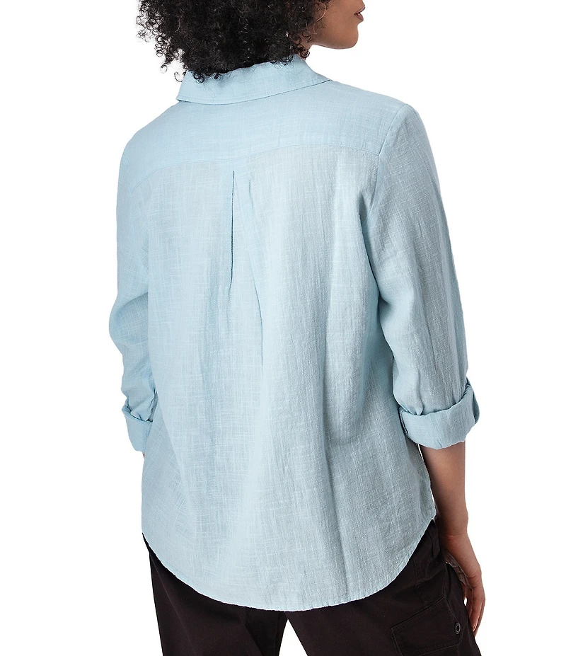 Aventura The Laken Organic Cotton Roll-Tab Sleeve Popover Top
