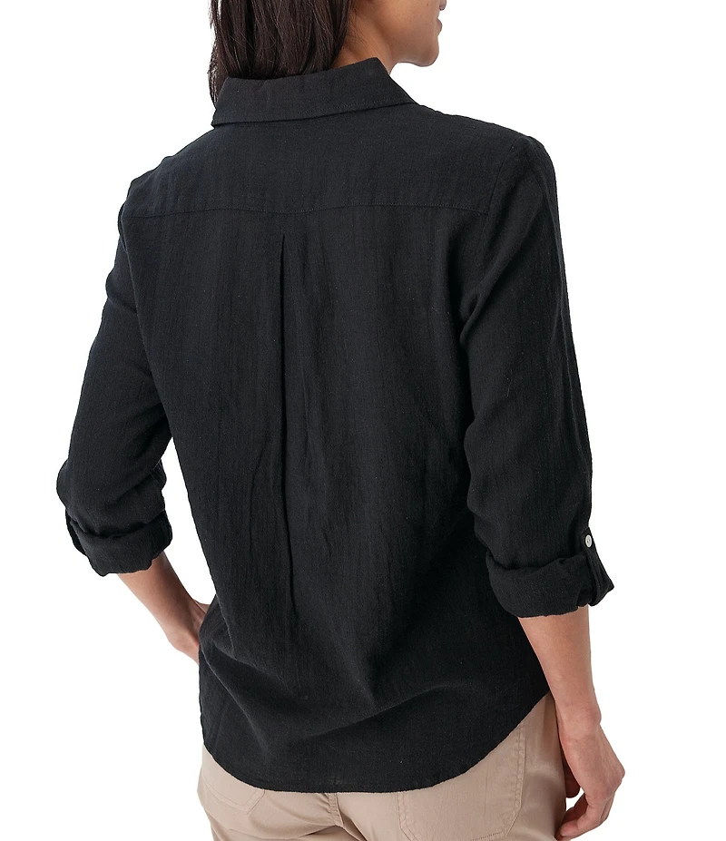 Aventura The Laken Organic Cotton Roll-Tab Sleeve Popover Top