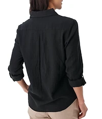 Aventura The Laken Organic Cotton Roll-Tab Sleeve Popover Top