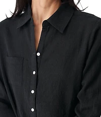 Aventura The Laken Organic Cotton Roll-Tab Sleeve Popover Top