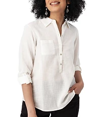 Aventura The Laken Organic Cotton Roll-Tab Sleeve Popover Top