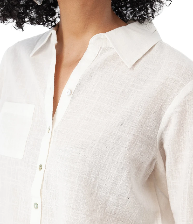 Aventura The Laken Organic Cotton Roll-Tab Sleeve Popover Top