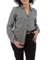 Aventura Woodland Woven Checked Print Point Collar Button Front Shirt