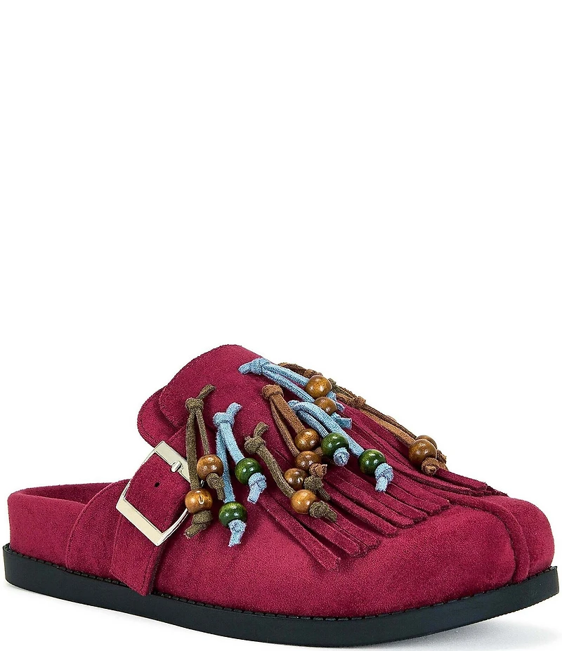 Azalea Wang Abeille Tassel Beaded Clogs