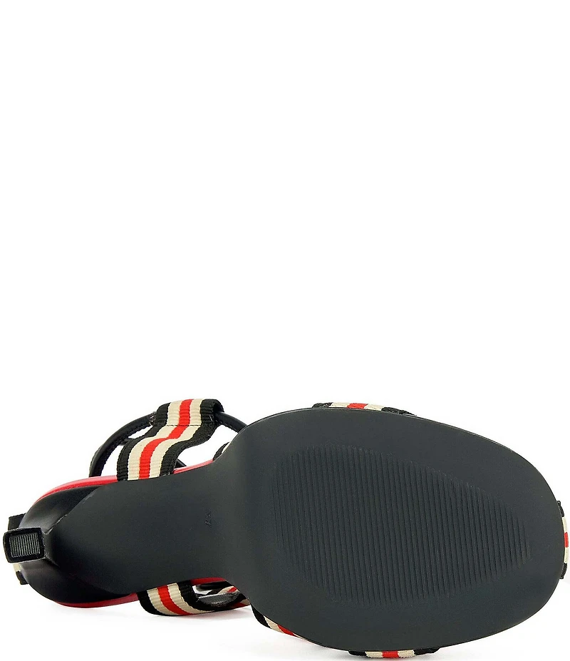 Azalea Wang Abilene Sport Stripe Ankle Tie Platform Sandals