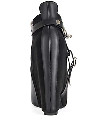 Azalea Wang Abyss Hardware Strap Detail Platform Block Heel Booties