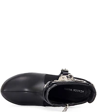 Azalea Wang Abyss Hardware Strap Detail Platform Block Heel Booties