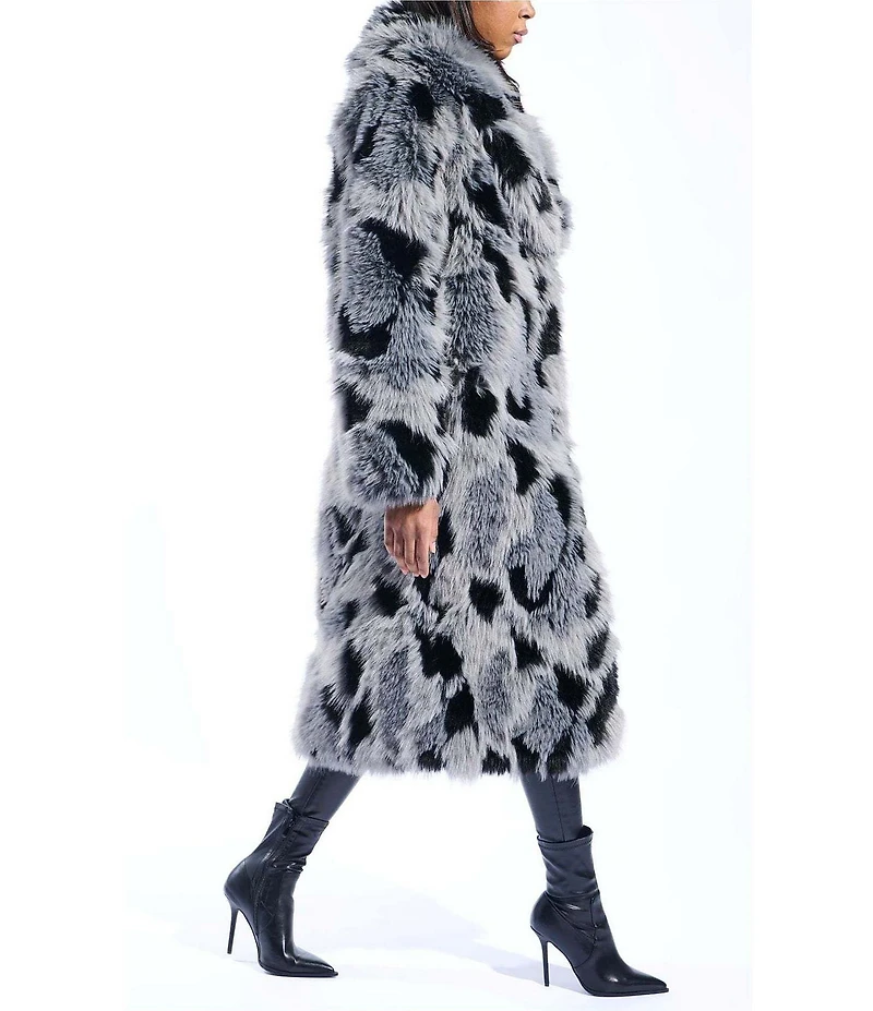 Azalea Wang Adria Faux Fur Oversize Shawl Collared Trench Coat