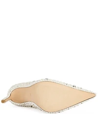 Azalea Wang Adria Pearl Flowers Pointed Toe Pumps