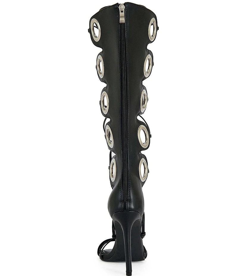 Azalea Wang Agathon Tall Shaft Lace Up Grommet Gladiator Sandals