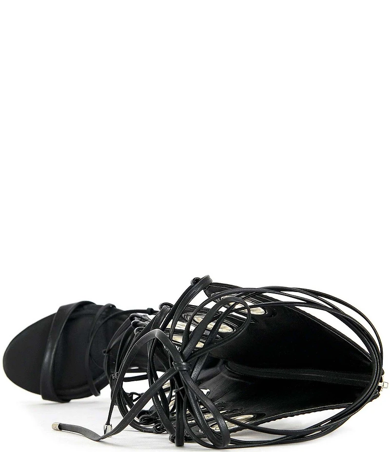 Azalea Wang Agathon Tall Shaft Lace Up Grommet Gladiator Sandals