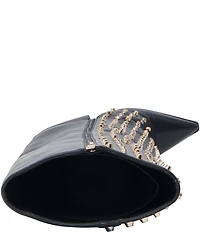 Azalea Wang Agustue Studded Foldover Tall Boots