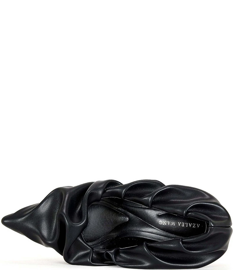 Azalea Wang Aicha Scrunch Pleat Pointed Toe Wedge Pumps