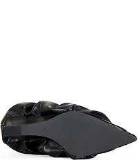 Azalea Wang Aicha Scrunch Pleat Pointed Toe Wedge Pumps