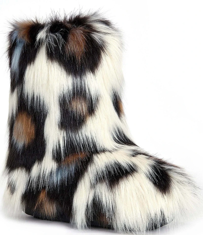 Azalea Wang Albert Leopard Print Faux Fur Platform Boots