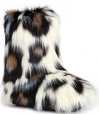 Azalea Wang Albert Leopard Print Faux Fur Platform Boots