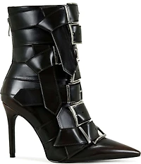 Azalea Wang Alcetas Buckled Straps Pointed Toe Booties