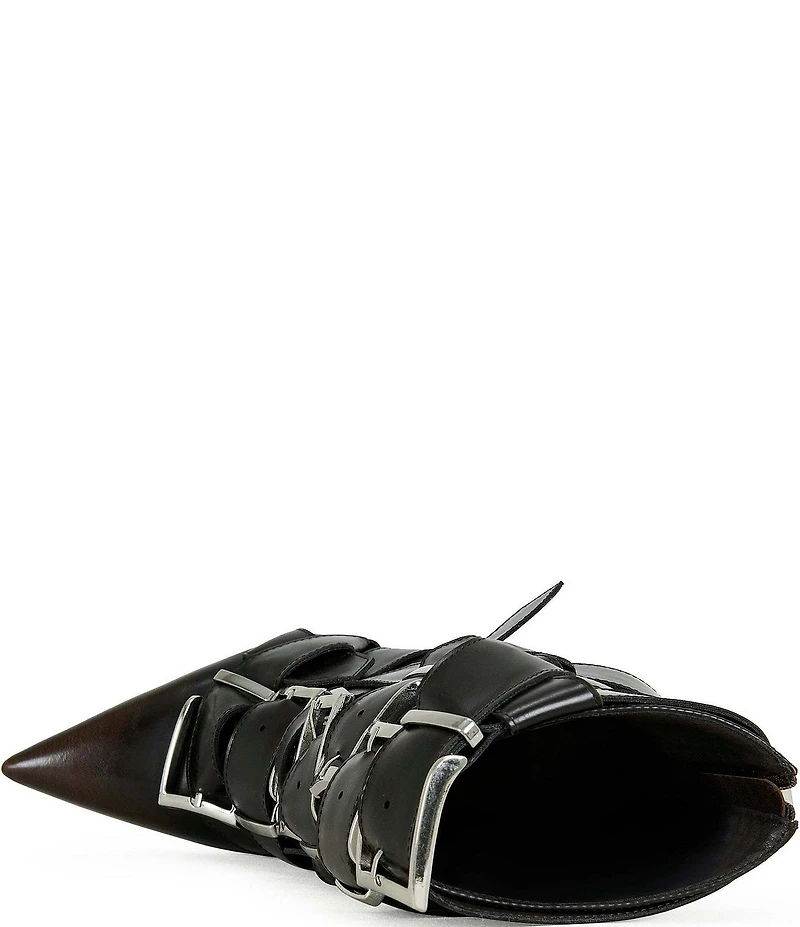 Azalea Wang Alcetas Buckled Straps Pointed Toe Booties