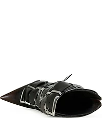 Azalea Wang Alcetas Buckled Straps Pointed Toe Booties