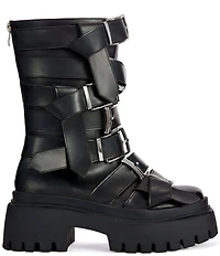 Azalea Wang Alcetasa Buckled Straps Moto Mid Boots