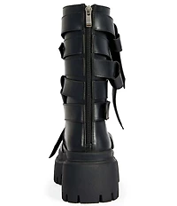 Azalea Wang Alcetasa Buckled Straps Moto Mid Boots