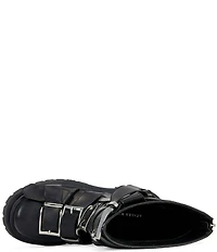 Azalea Wang Alcetasa Buckled Straps Moto Mid Boots