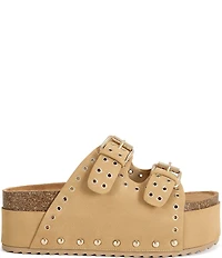 Azalea Wang Algedi Studded Grommet Platform Slide Sandals
