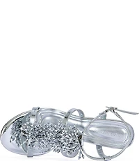 Azalea Wang Aliza Metallic Ornamented Cluster Dress Sandals