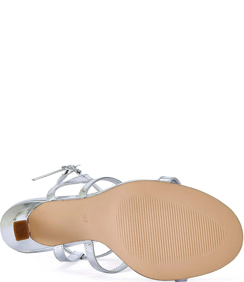 Azalea Wang Aliza Metallic Ornamented Cluster Dress Sandals