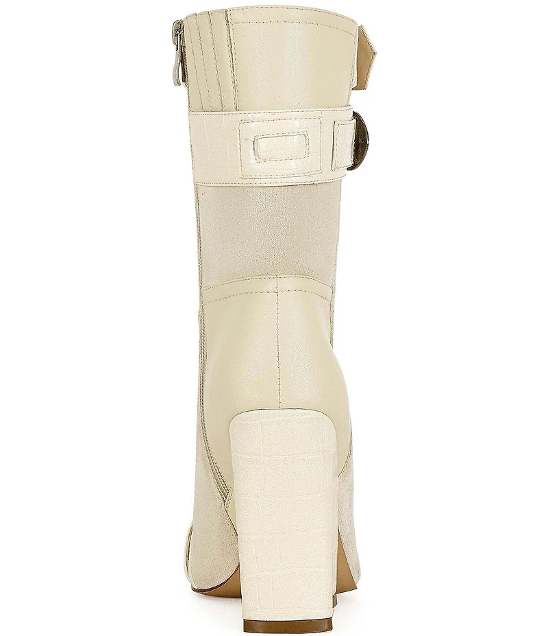 Azalea Wang Allona Patchwork Croco Accent Booties