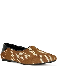 Azalea Wang Amaris Deer Print Calf Hair Flats